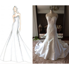 Robe de mariée en satin et ajustable